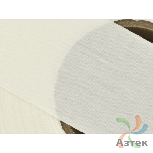 Хлопковая лента 10мм х 300м втулка 76 мм, цвет - молочный