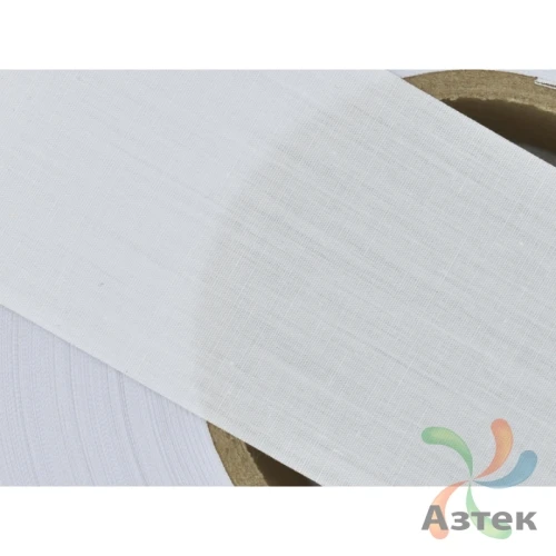 Хлопковая лента 50мм х 300м втулка 76 мм, цвет - белый