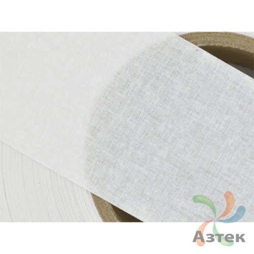 Хлопковая лента 10мм х 220м втулка 76 мм, цвет - натуральный отбеленный