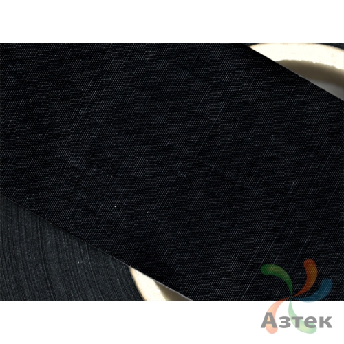 Хлопковая лента имитация 10мм х 300м втулка 76 мм, цвет - черный