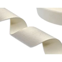 Хлопковая лента с тканным краем 40мм х 100м втулка 40 мм, цвет - натуральный