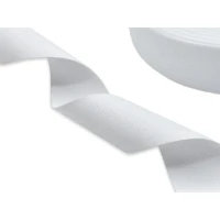 Хлопковая лента с тканным краем 40мм х 100м втулка 40 мм, цвет - белый