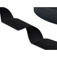 Хлопковая лента с тканным краем 40мм х 100м втулка 40 мм, цвет - черный