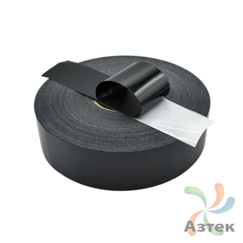 Сатиновая лента клеевая 15мм х 200м втулка 76 мм, цвет - черный	