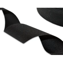 Хлопковая лента имитация с тканным краем 15мм х 100м втулка 40 мм, цвет - черный