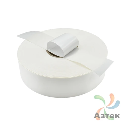 Сатиновая лента клеевая 20мм х 200м втулка 76 мм, цвет - белый	