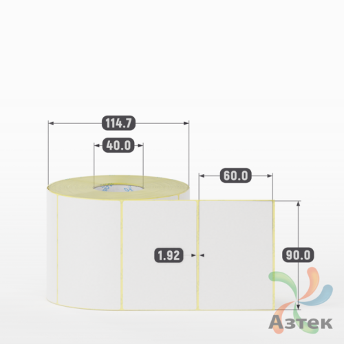 Термоэтикетка ТОП 90х60 (рядов 1 по 1 000 шт)  в рулоне, втулка 40 мм (к) IQ code