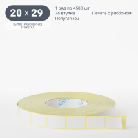 Термотрансферная этикетка 20х29 (рядов 1 по 4 500 шт) Полуглянец в рулоне, втулка 76 мм (к) IQ code