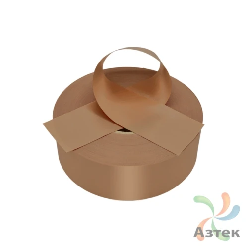 Сатиновая лента 10мм х 200м втулка 76 мм, цвет - оранжево-желтый