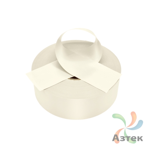 Сатиновая лента 25мм х 200м втулка 76 мм, цвет - молочный