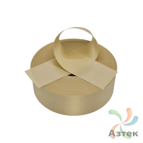 Сатиновая лента 60мм х 200м втулка 76 мм, цвет - темно-бежевый