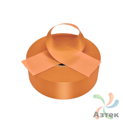 Сатиновая лента 50мм х 200м втулка 76 мм, цвет - светло-оранжевый