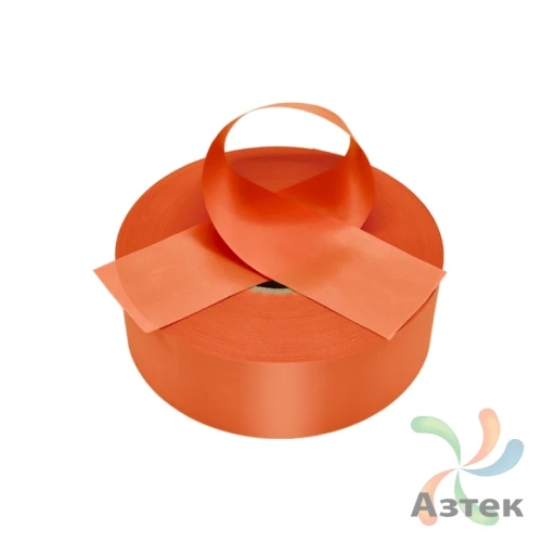 Сатиновая лента 20мм х 200м втулка 76 мм, цвет - апельсиновый