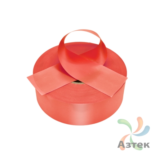 Сатиновая лента 60мм х 200м втулка 76 мм, цвет - оранжево-розовый