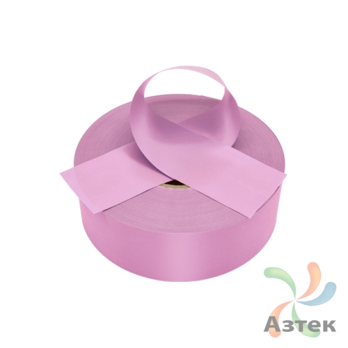 Сатиновая лента 60мм х 200м втулка 76 мм, цвет - розово-лиловый