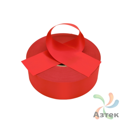 Сатиновая лента 50мм х 200м втулка 76 мм, цвет - огненный