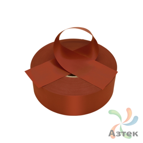 Сатиновая лента 25мм х 200м втулка 76 мм, цвет - терракотовый