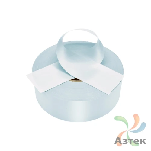 Сатиновая лента 35мм х 200м втулка 76 мм, цвет - бледно-голубой