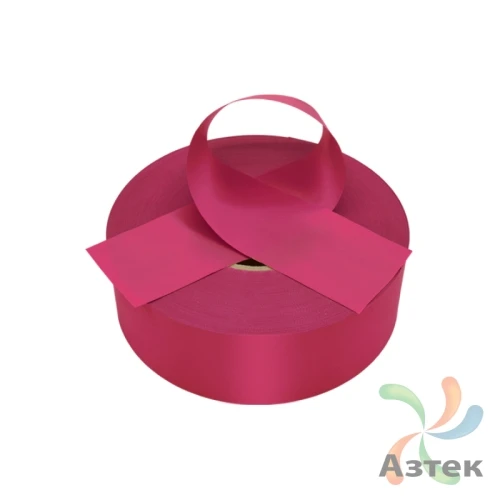 Сатиновая лента 30мм х 200м втулка 76 мм, цвет - малиновый