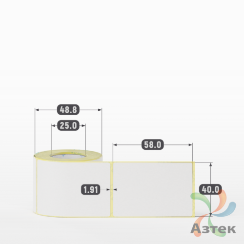 Термоэтикетка ЭКО 40х58 (рядов 1 по 150 шт)  в рулоне, втулка 25 мм (к) IQ code