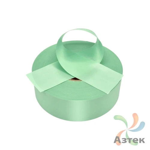 Сатиновая лента 40мм х 200м втулка 76 мм, цвет - мятный