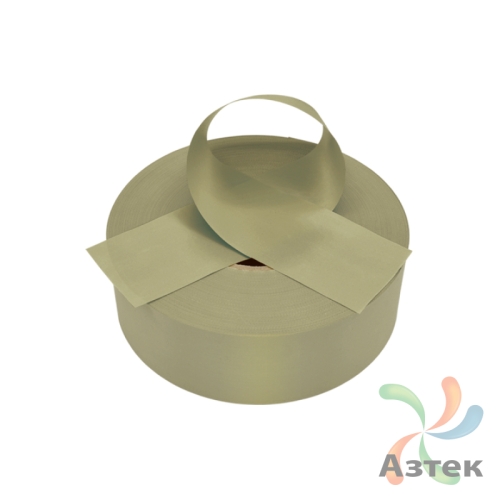 Сатиновая лента 60мм х 200м втулка 76 мм, цвет - оливковый