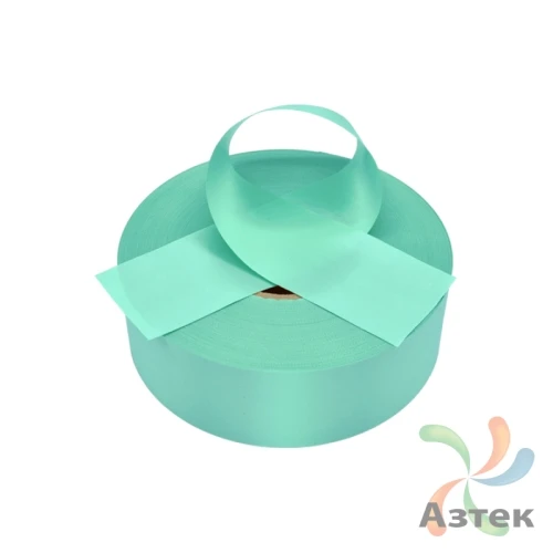 Сатиновая лента 80мм х 200м втулка 76 мм, цвет - бирюзовый