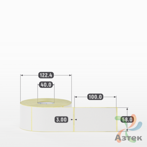 Термоэтикетка ТОП 58х100 (рядов 1 по 700 шт)  в рулоне, втулка 40 мм (к) IQ code