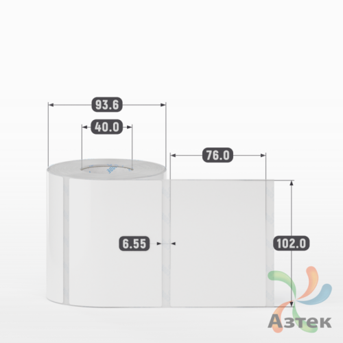 Этикетка самоклеящаяся 102х76 (рядов 1 по 500 шт) Полипропилен белый в рулоне, втулка 40 мм (к) IQ code 	