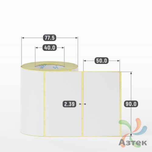 Термоэтикетка ЭКО 90х50 (рядов 1 по 450 шт)  в рулоне, втулка 40 мм (к) IQ code