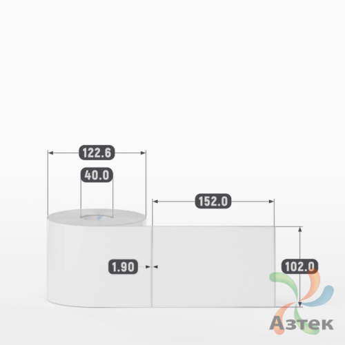 Этикетка самоклеящаяся 102х152 (рядов 1 по 500 шт) Полипропилен белый в рулоне, втулка 40 мм (к) IQ code 	
