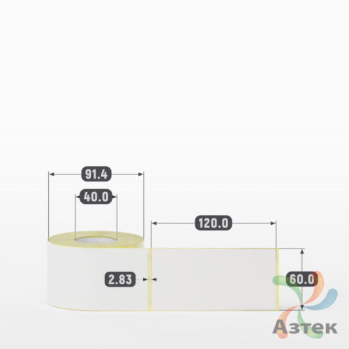 Термоэтикетка ЭКО 60х120 (рядов 1 по 300 шт)  в рулоне, втулка 40 мм (к) IQ code