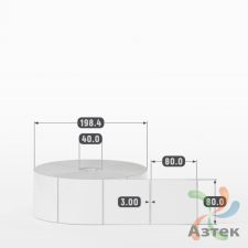 Этикетка самоклеящаяся 80х80 (рядов 1 по 2 500 шт) Термополипропилен белый в рулоне, втулка 40 мм (к) IQ code