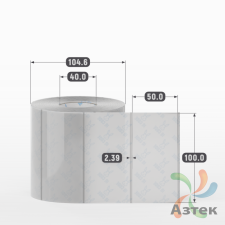 Этикетка самоклеящаяся с печатью 100х50 (рядов 1 по 1 000 шт) Прозрачный полипропилен в рулоне, втулка 40 мм (к) IQ code + Черная метка