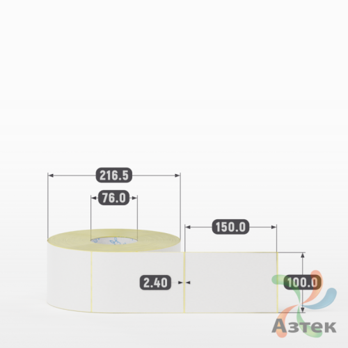 Термоэтикетка ЭКО 100х150 (рядов 1 по 1 500 шт)  в рулоне, втулка 76 мм (к) IQ code