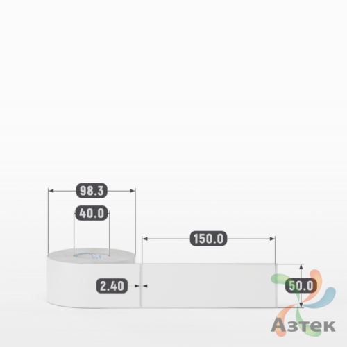 Этикетка самоклеящаяся 50х150 (рядов 1 по 300 шт) Полипропилен белый в рулоне, втулка 40 мм (к) IQ code 	