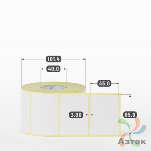 Термоэтикетка ЭКО 65х45 (рядов 1 по 1 000 шт)  в рулоне, втулка 40 мм (к) IQ code