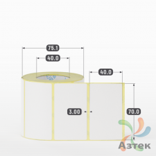 Этикетка самоклеящаяся 70х40 (рядов 1 по 500 шт) Termo TOP съёмный клей в рулоне, втулка 40 мм (к) IQ code