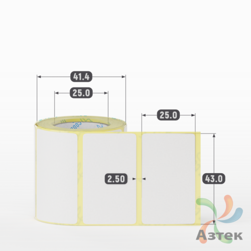 Термоэтикетка ЭКО 43х25 (рядов 1 по 200 шт)  в рулоне, втулка 25 мм (к) IQ code