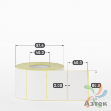 Этикетка самоклеящаяся 60х40 (рядов 1 по 1 000 шт) Termo TOP съёмный клей в рулоне, втулка 40 мм (к) IQ code