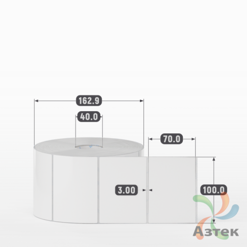 Этикетка самоклеящаяся 100х70 (рядов 1 по 2 000 шт) Полипропилен белый в рулоне, втулка 40 мм (к) IQ code 	