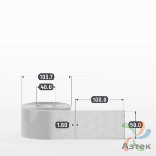 Этикетка самоклеящаяся с печатью 58х100 (рядов 1 по 500 шт) Прозрачный полипропилен в рулоне, втулка 40 мм (к) IQ code + Черная метка
