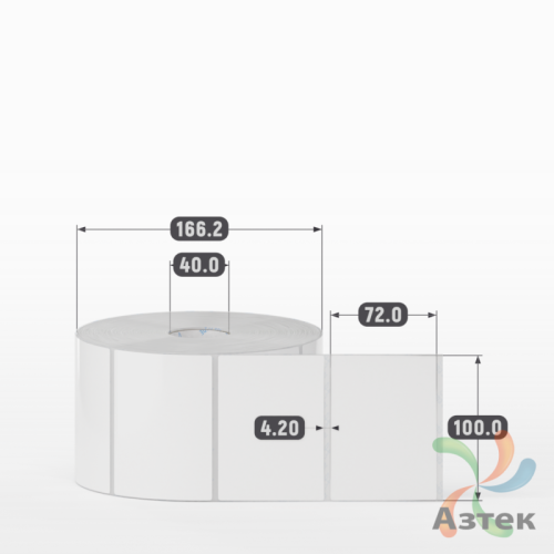 Этикетка самоклеящаяся 100х72 (рядов 1 по 2 000 шт) Полипропилен белый в рулоне, втулка 40 мм (к) IQ code 	