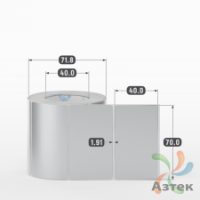 Этикетка самоклеящаяся 70х40 (рядов 1 по 500 шт) PET Matt Silver в рулоне, втулка 40 мм (к) IQ code
