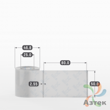 Этикетка самоклеящаяся с печатью 50х80 (рядов 1 по 100 шт) Прозрачный полипропилен в рулоне, втулка 25 мм (к) IQ code + Черная метка