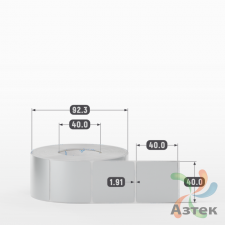 Этикетка самоклеящаяся 40х40 (рядов 1 по 1 000 шт) PET Matt Silver в рулоне, втулка 40 мм (к) IQ code