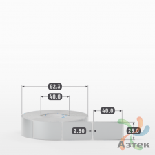 Этикетка самоклеящаяся 25х40 (рядов 1 по 1 000 шт) PET Matt Silver в рулоне, втулка 40 мм (к) IQ code