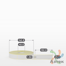 Этикетка самоклеящаяся 25х102 (рядов 1 по 500 шт) PVC WHITE (Eggshell fragile) белая в рулоне, втулка 40 мм (к) IQ code