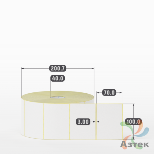 Термоэтикетка ЭКО 100х70 (рядов 1 по 3 000 шт)  в рулоне, втулка 40 мм (к) IQ code