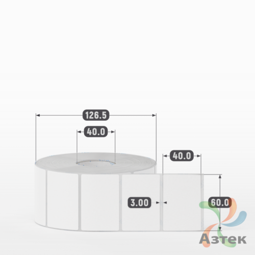 Этикетка самоклеящаяся 60х40 (рядов 1 по 1 900 шт) Transfer Vellum в рулоне, втулка 40 мм (к) IQ code 